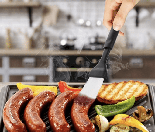 RamPro Plastic Basting Brush Black Food Grade Pastry Brush Set Heat Resistant Sauce Kitchen Brush for Baking and Cooking Pack of 2 - Image 3